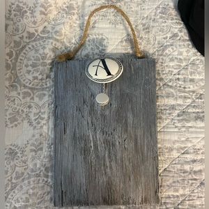 Wooden handmade “A” decor piece | rustic | home | decoration | silver | antique